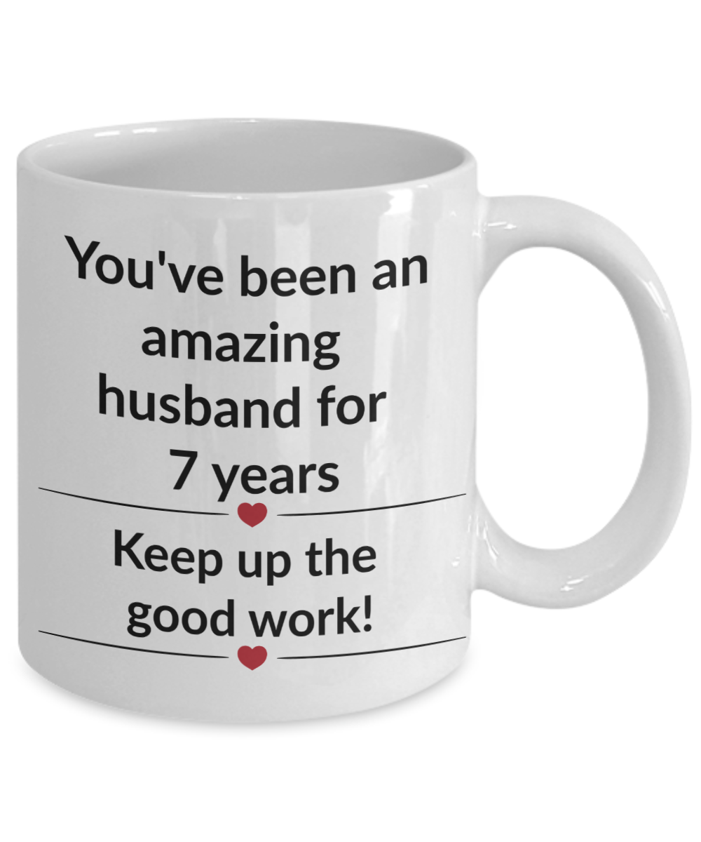 Gift for husband 7 year anniversary funny custom mug