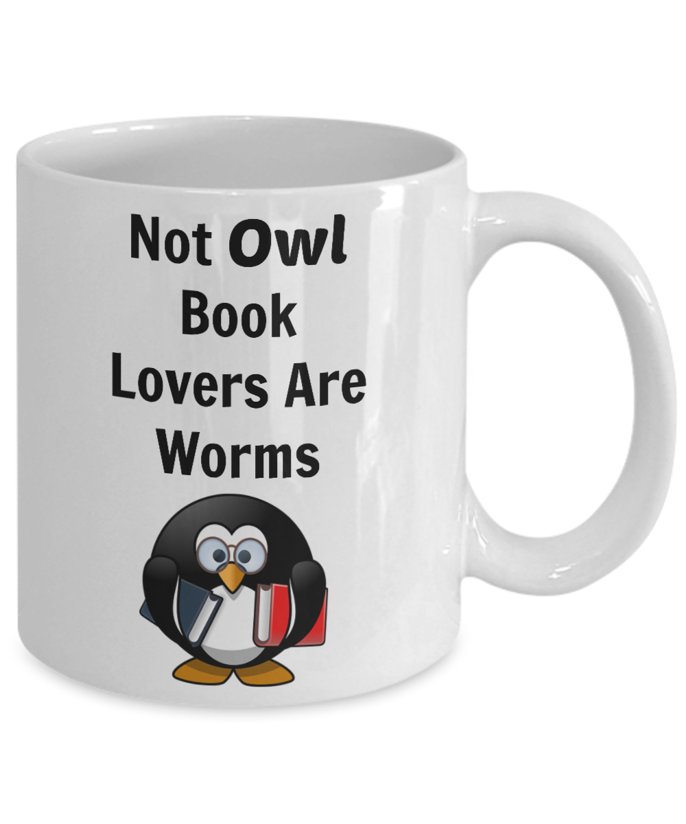 Owl Mug, Book lover Mug Gift Book Worm Gifts for Book Lovers Book Nerd