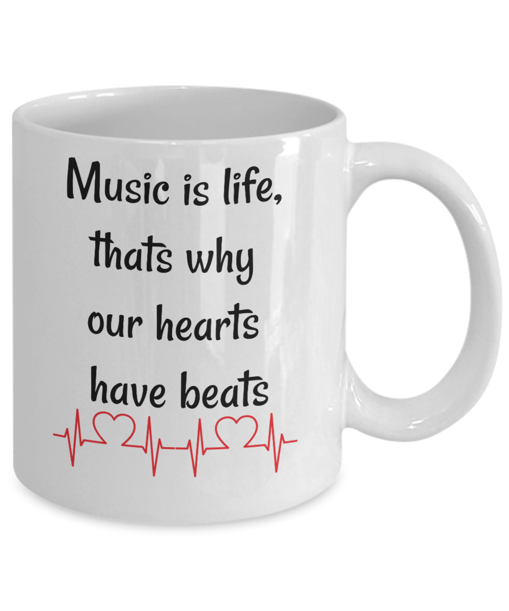 Funny Coffee Mug music is life tea cup gift musicians artists music lovers mug with sayings
