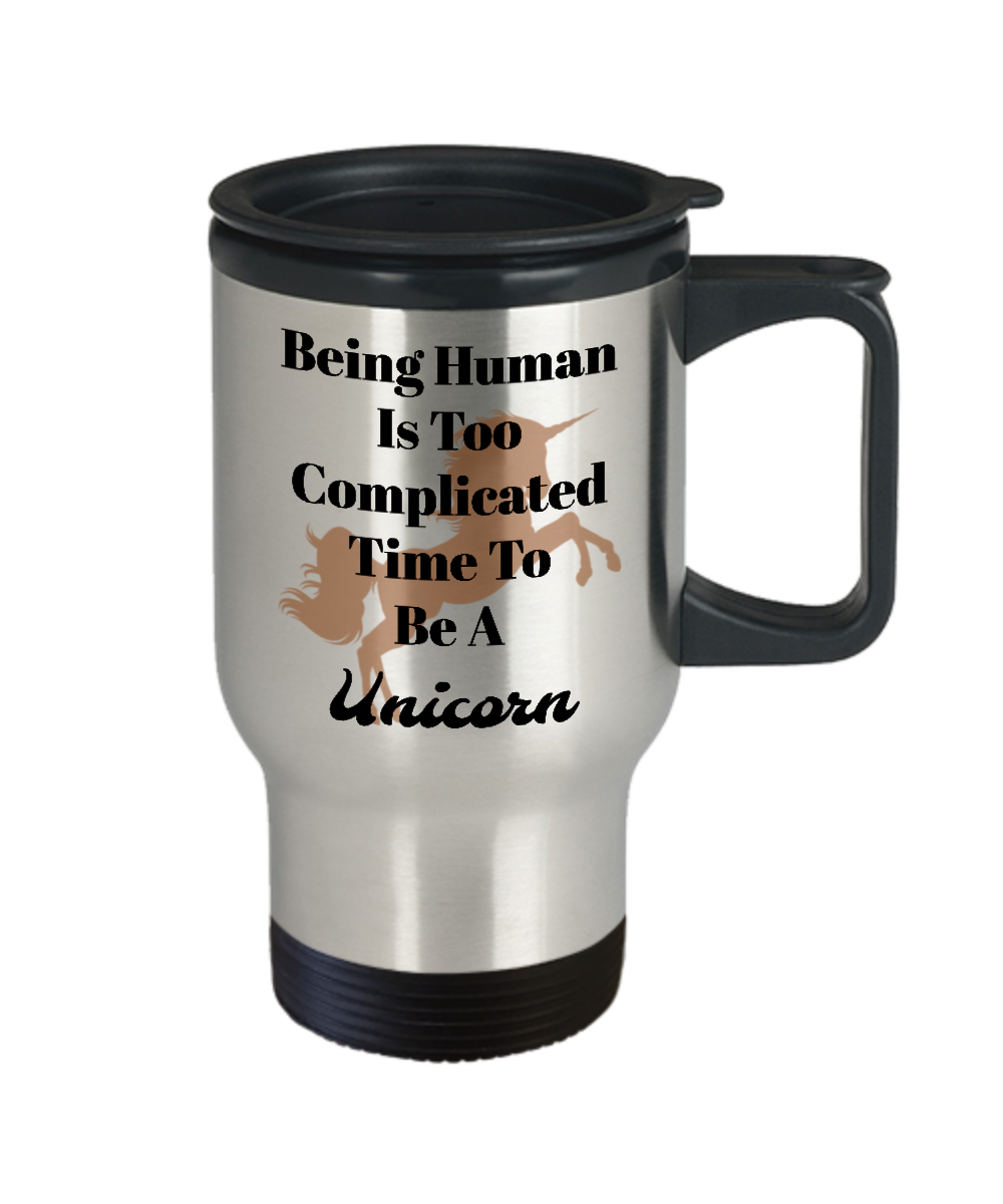 Funny unicorn travel mug tea cup gift for women unicorn lovers custom unique stainless steel cup