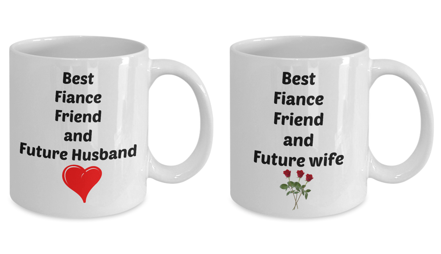 Couples Mug, Best Fiance Future Wife Husband Coffee Mug Set  Engagement Gift
