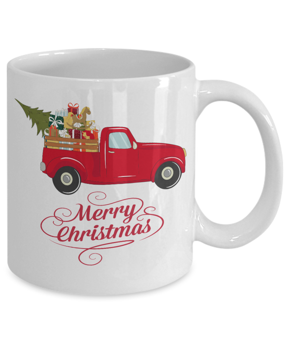 Christmas Coffee mug Vintage Truck Custom Mug Christmas gift