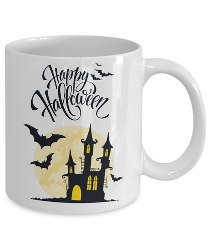 Happy Halloween Novelty Coffee Mug/Haunted House Coffee Mug/Holiday Celebration Gifts Mug