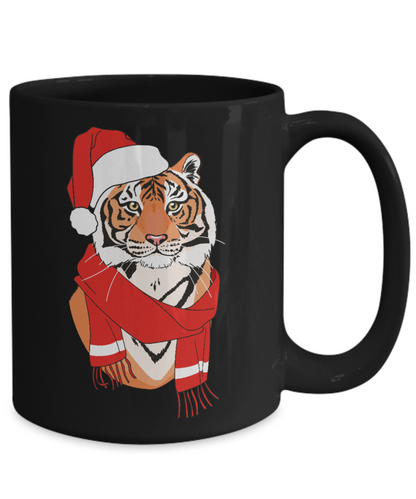 Christmas Tiger Mug Gift for Tiger Lover Coffee Lover Cute Funny Ceramic
