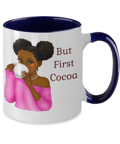 But First Cocoa Mug Black Girl Mug Cute Mug Gift For Her