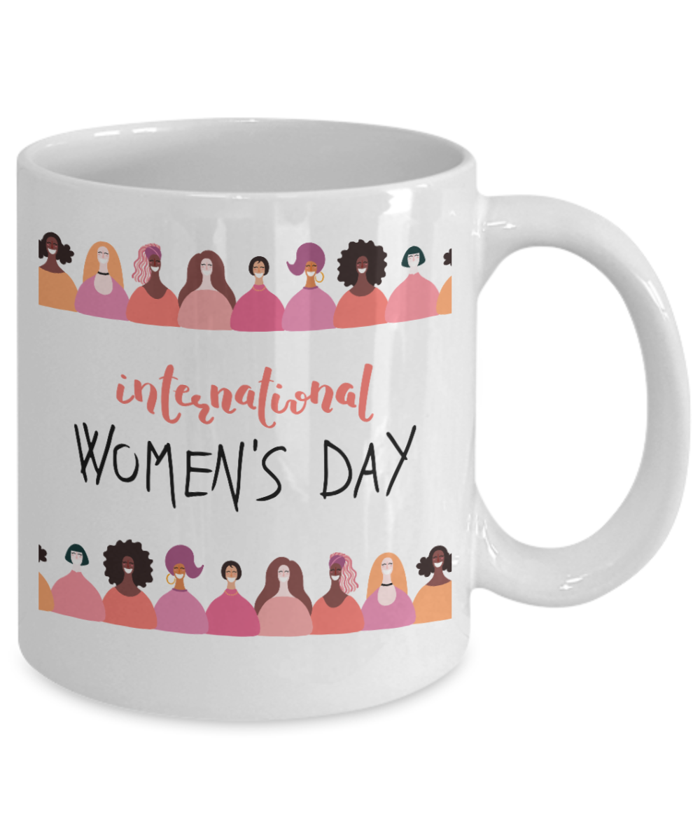 International women's day graphic coffee mug girl power