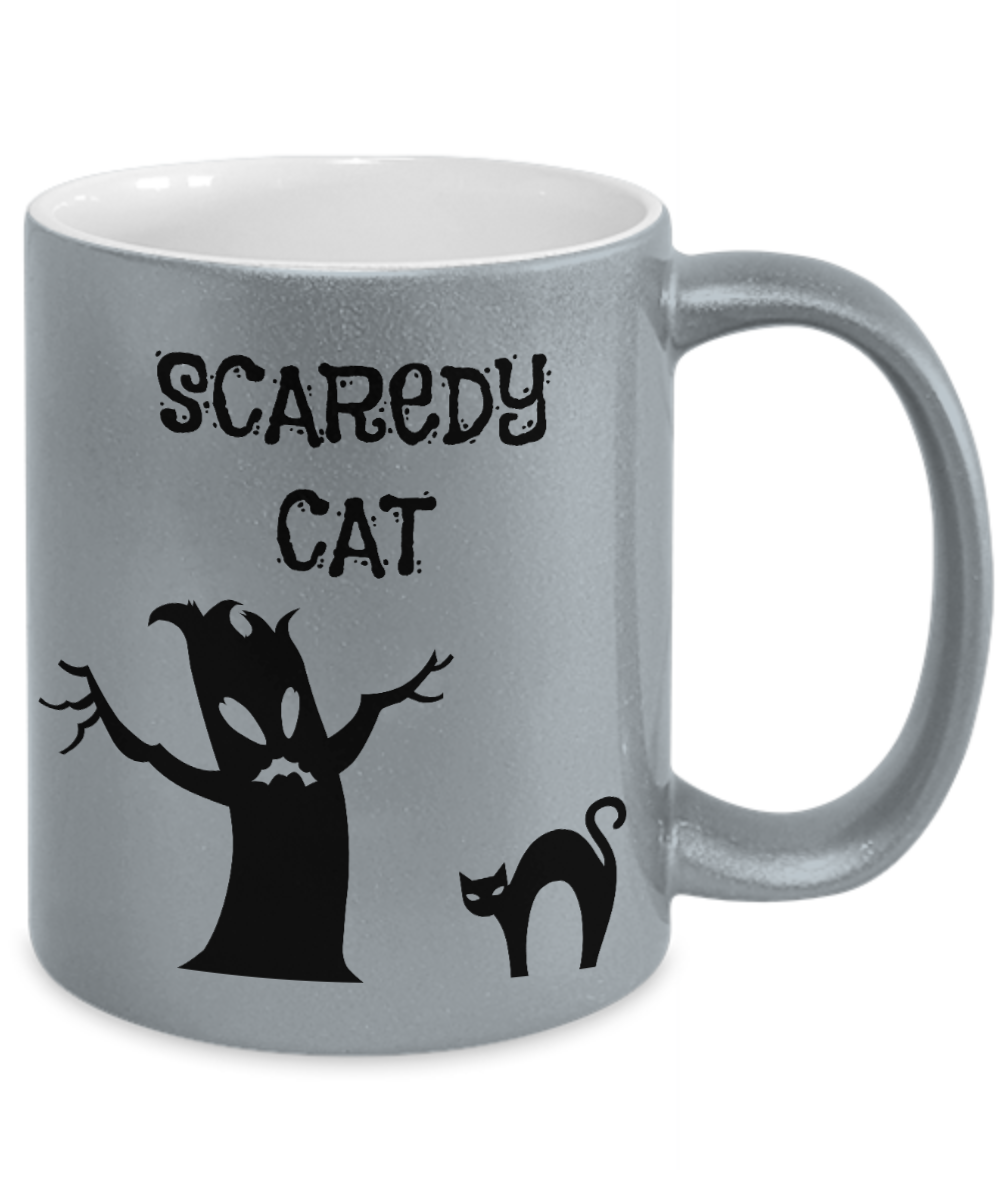 Scaredy cat Coffee Mug Black cat Gothic coffee cup