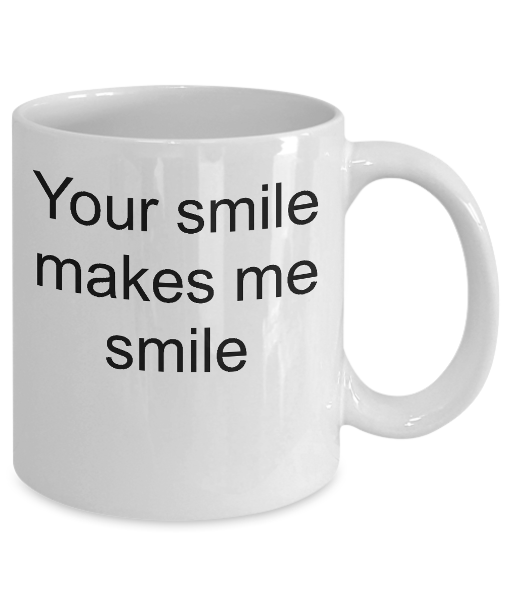Couples coffee mug-Your smile makes me smile-novelty-coffee mug-tea cup gift-sentiment
