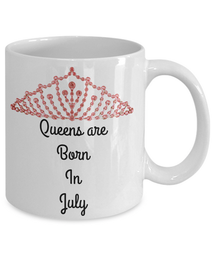 Queens Are Born In July Birthday Novelty Coffee Mug Custom Printed Cup