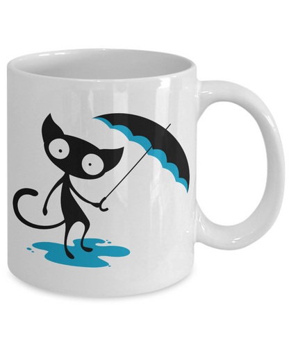 Funny Black Cat coffee mug cute cat lovers tea cup gift