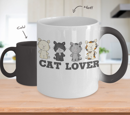 Cat Lover Color Changing Coffee Mug Cat Mom Cat Dad Gift