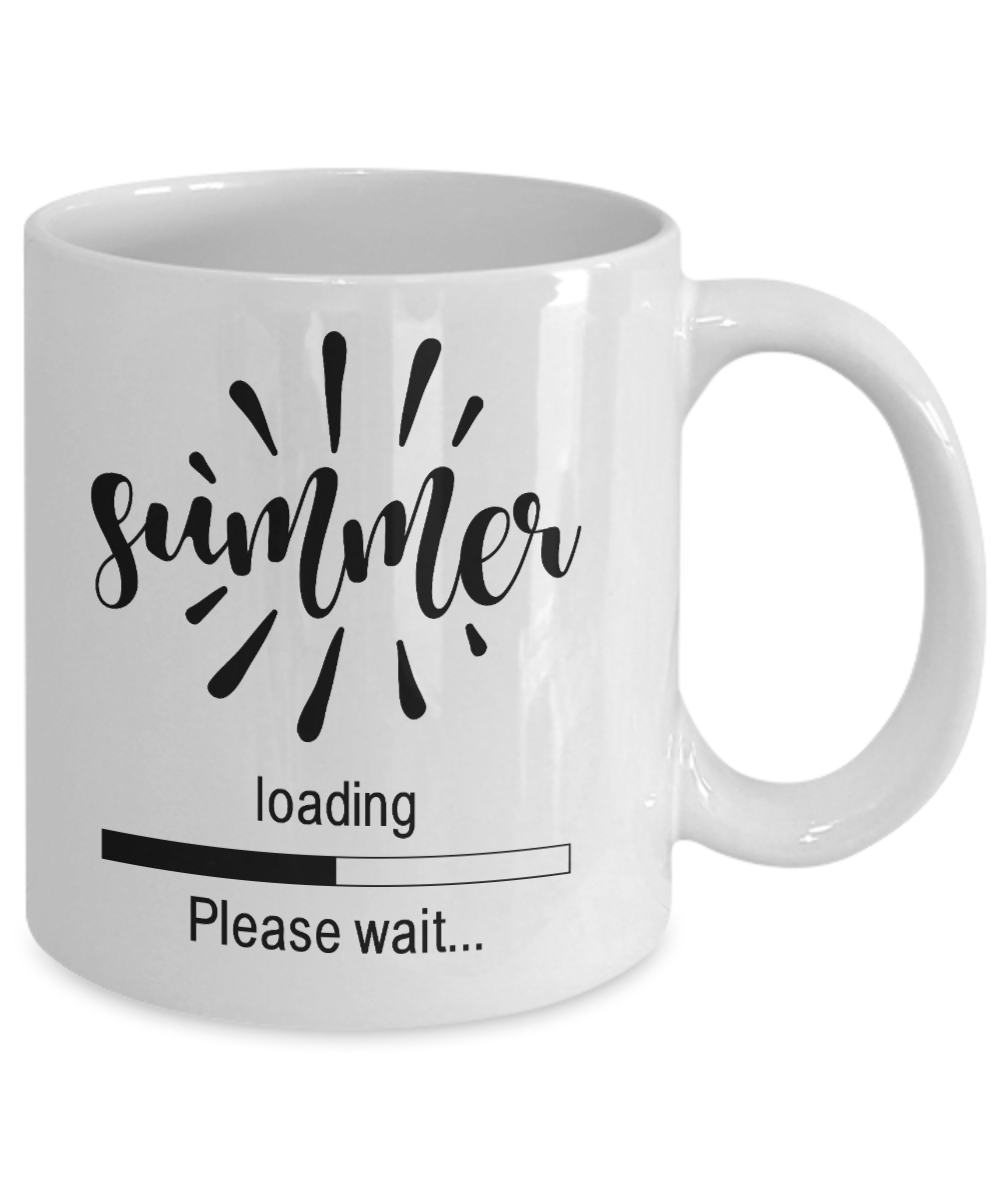 Funny Coffee Mug summer loading tea cup gift novelty mugs with sayings for men women