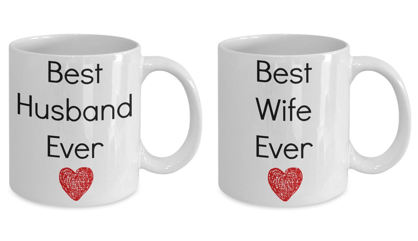 Best Husband and Wife Coffee mug set for newlyweds anniversary valentines tea cup set gift