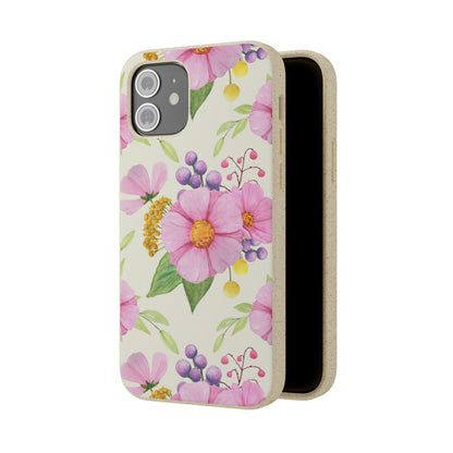 Floral Flower Tough Phone Case, Cute Cool Trendy Biodegradable Phone Case