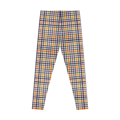 Ladies Trendy Plaid Check Stretchy Leggings Yoga Gym Streetwear