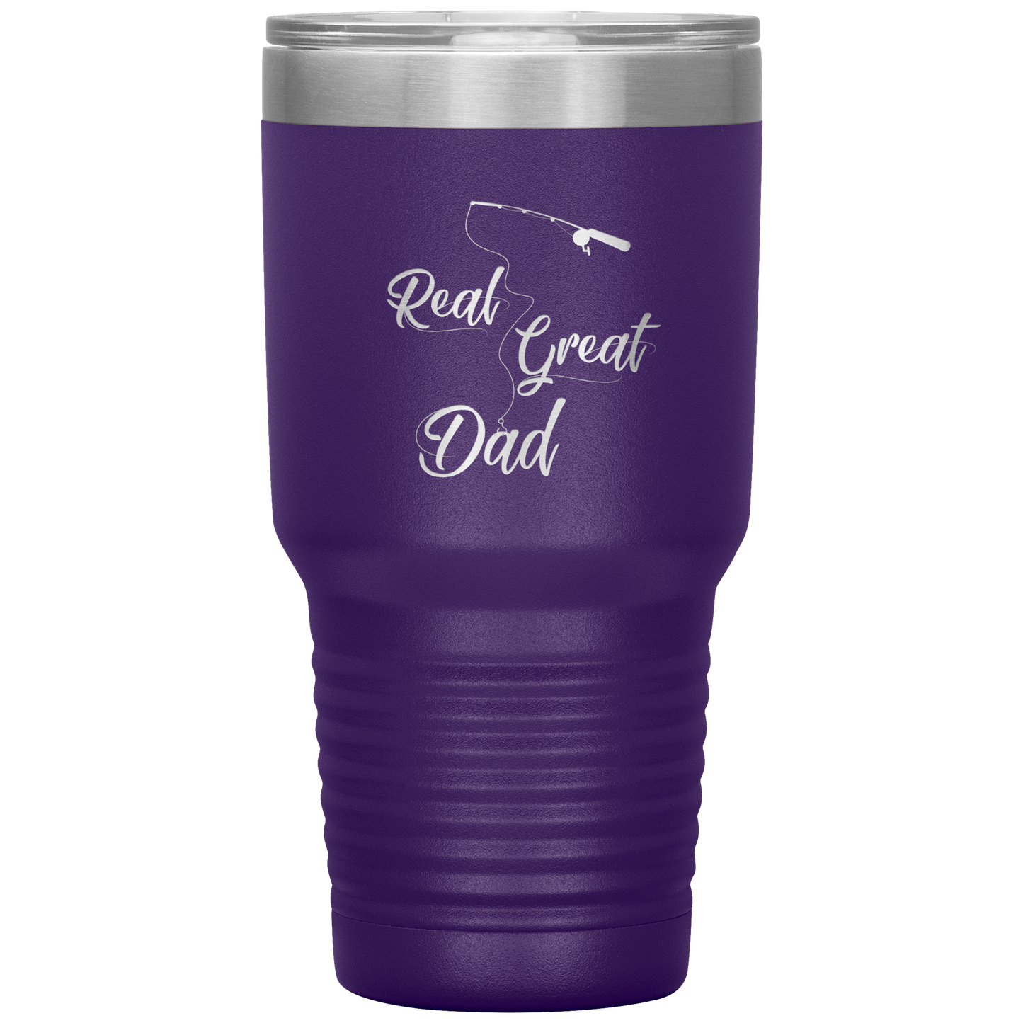 Fishing Tumbler Cup for Dad, Real Great Dad Tumbler Gift for Papa Dad Daddy Grandpa Father's Day Gift