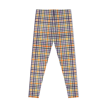 Ladies Trendy Plaid Check Stretchy Leggings Yoga Gym Streetwear