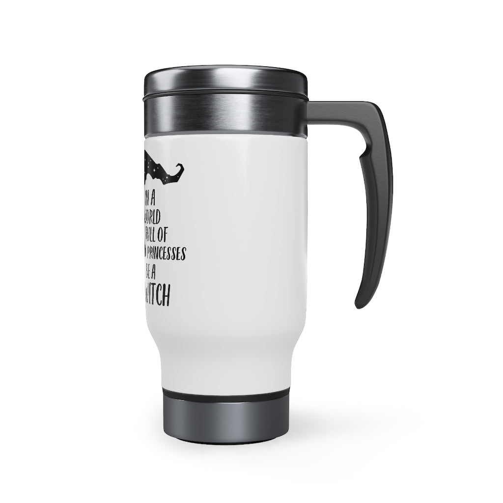 Funny Witch Travel Mug with Handle, Witchy Halloween Tumbler  Cup, Goth, Sublimation Stainless Steel Thermal Mug