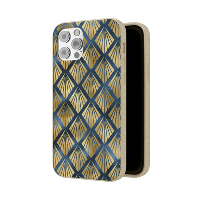 Blue and Gold Eco-Friendly Biodegradable Phone Case: Protect Your Device & the Planet"