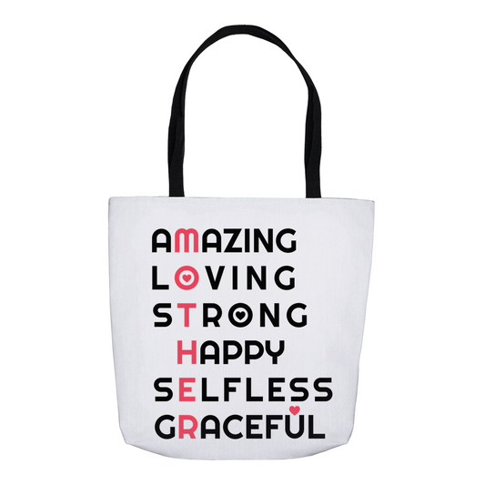 Tote Bag For Mom Mother's Day Gift Cute Tote Bag Canvas White