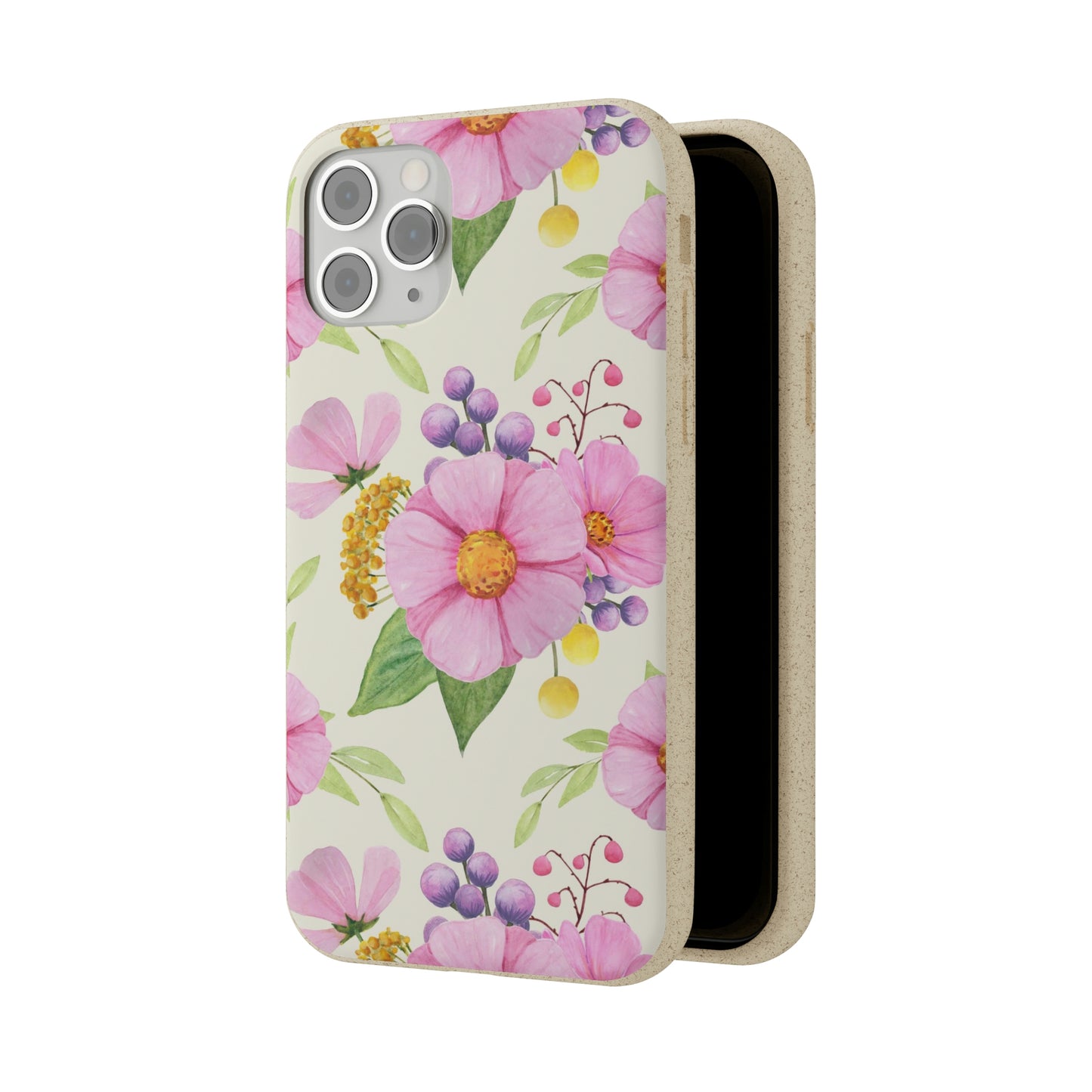 Floral Flower Tough Phone Case, Cute Cool Trendy Biodegradable Phone Case