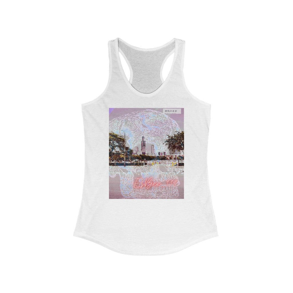 Women's Gothic Racerback Tank Top, Skull, Goth Style, Fashion, Summer Clothing