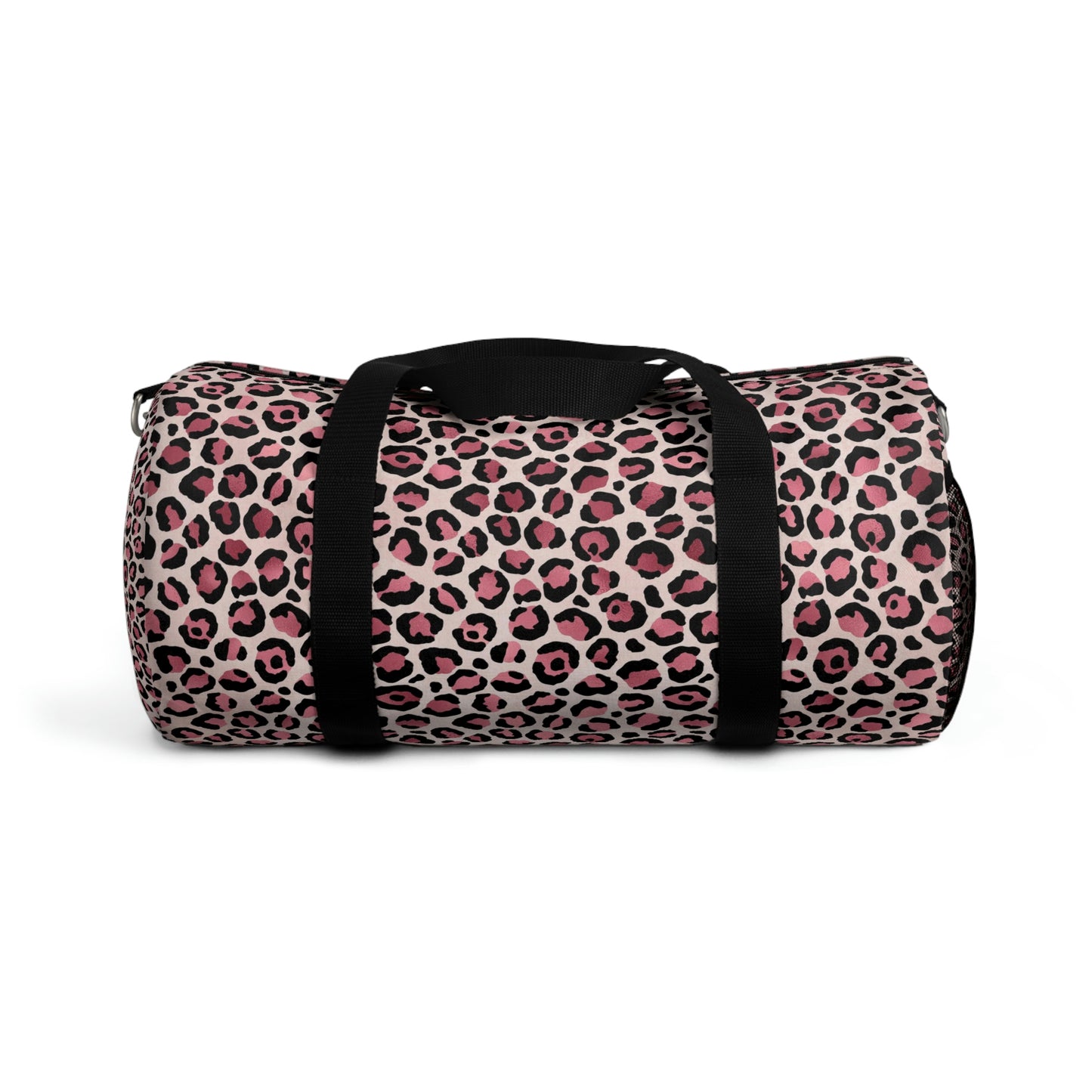 Pink Leopard Print Duffle Bag, Weekender Duffle Bag, Carry-on Travel Overnight Canvas Duffel Bag