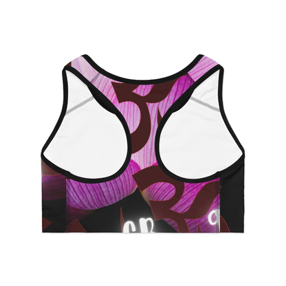 Sports Workout Fitness Cute Bra Top (AOP), Allover Print Abstract Crop Top Streetwear