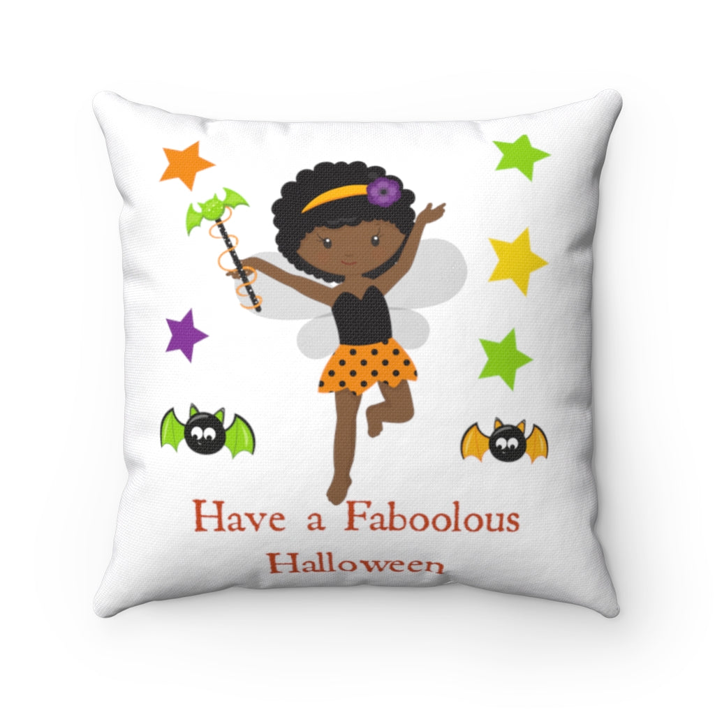Halloween Pillow For Black Girls, Halloween Decor, Throw Pillow, Girls Bedding, Square Pillow