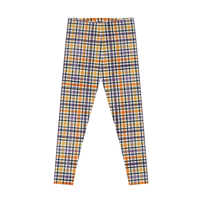 Ladies Trendy Plaid Check Stretchy Leggings Yoga Gym Streetwear