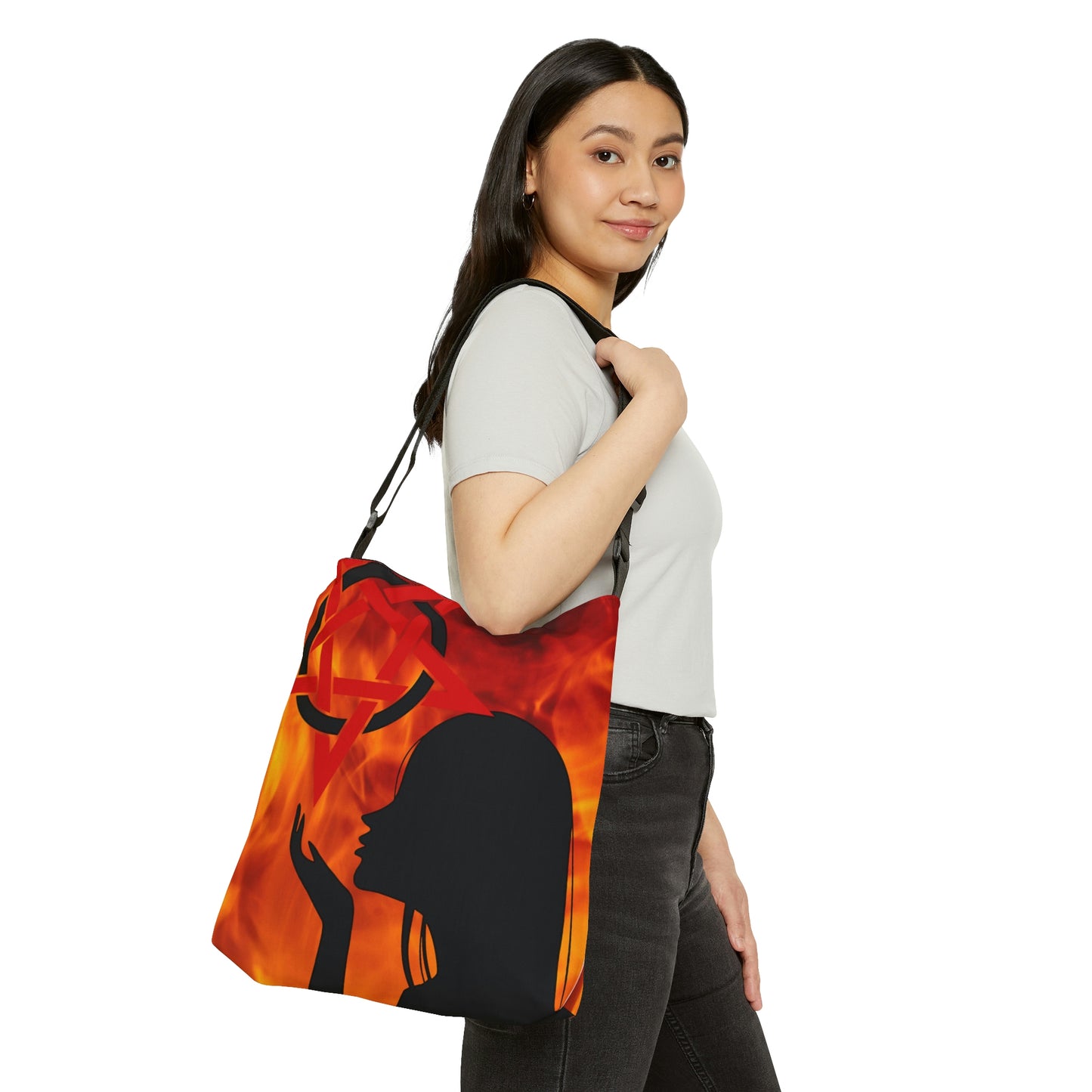 Witch Tote Bag, Shoulder Tote Bag for Women, Goth Girl Gift, Wiccan Witchy Gift, Witch Aesthetic, Canvas Weekender Bag