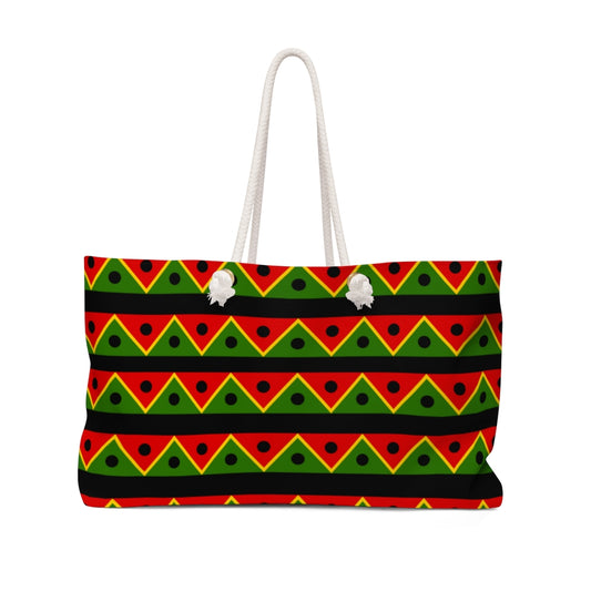 African Fabric Tote Bag Weekender Bag, Juneteenth Gift, Overnight Travel Bag,