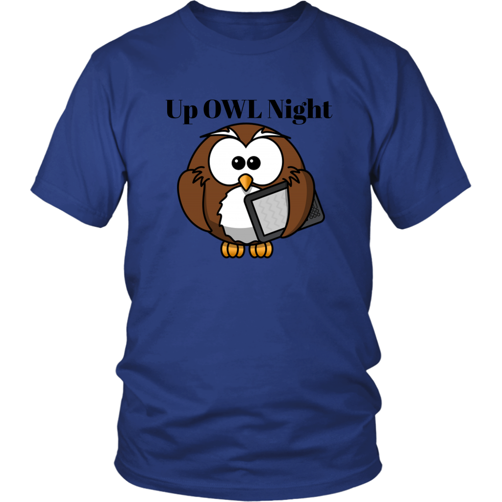 Up Owl night-funny unisex owl  cotton men women t-shirt.