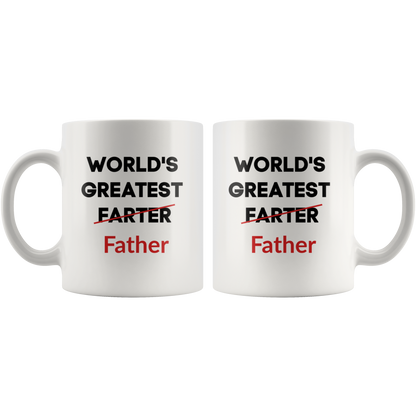 World's Greatest Farter (I mean Father) Funny Father's Day Coffee Mug Gift Dad Gift Mugs