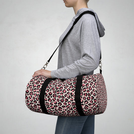 pink leopard duffle bag