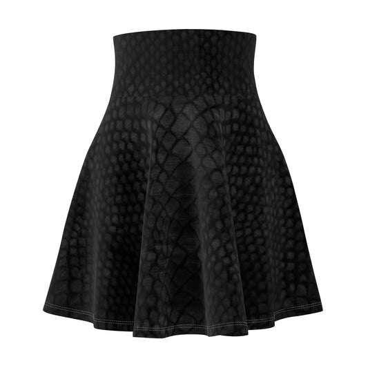 Women's Black Skater Skirt, Circle Hight Waisted Skirt, Gothic A Line Full Skirt,