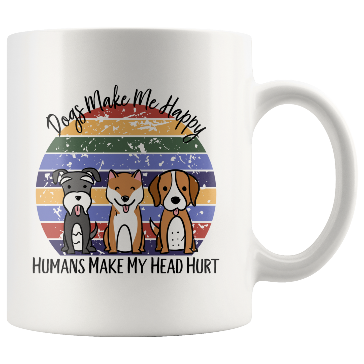 Dogs Make Me Happy Coffee Mug Dog Lovers Owners Gift, Dog Coffee Cup Coffee Gift