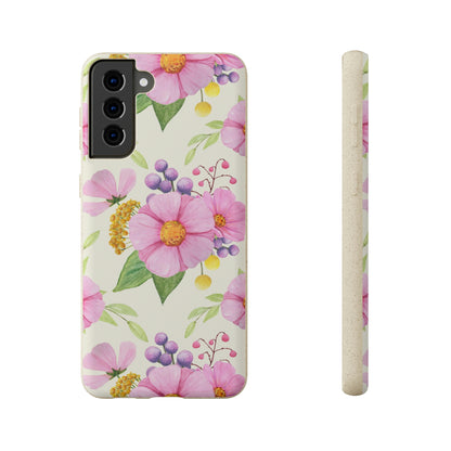Floral Flower Tough Phone Case, Cute Cool Trendy Biodegradable Phone Case