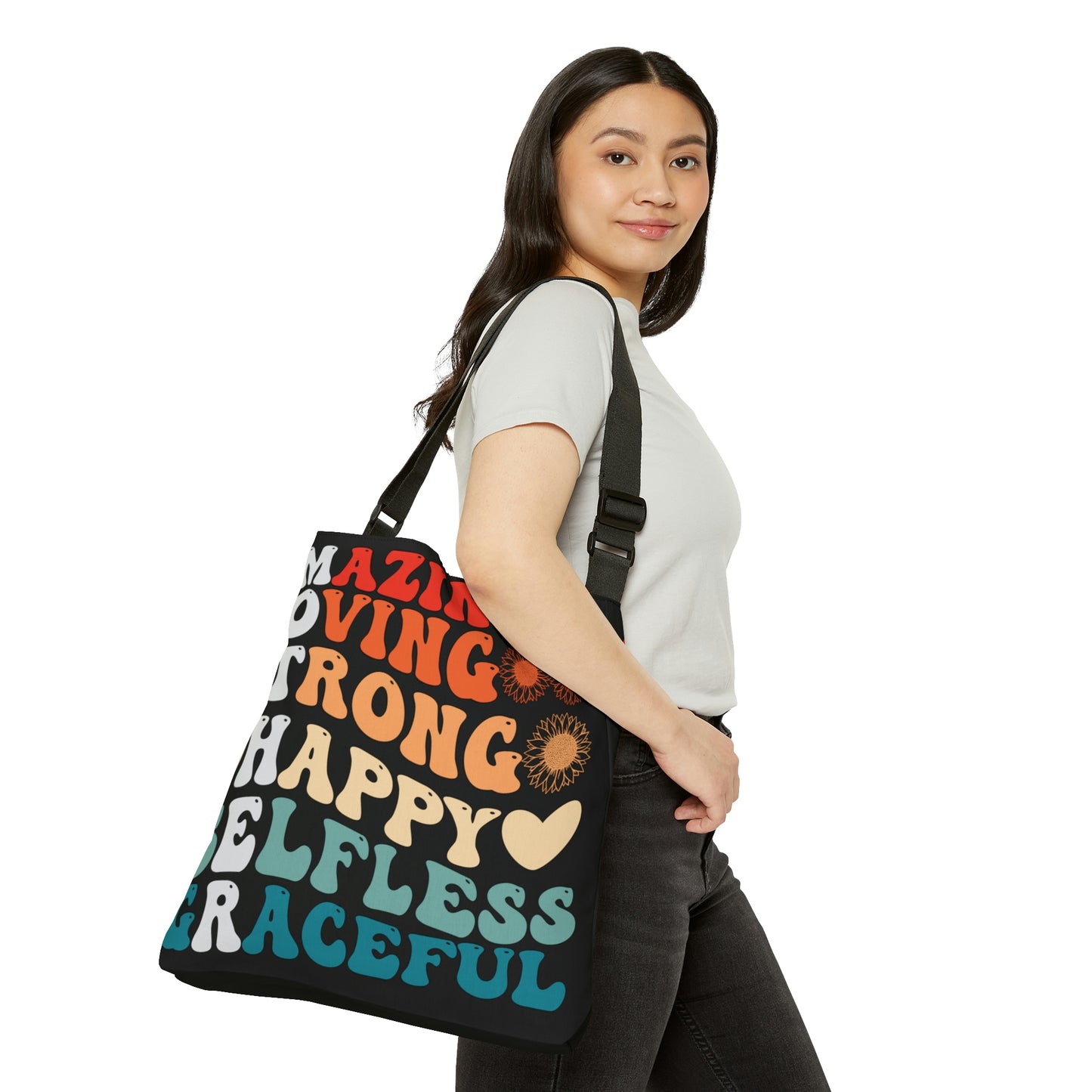 Mother's Definition Tote Bag, Mother's Day Gift, Adjustable Zippered Tote Bag With Pockets, Weekend Overnight Canvas Bag