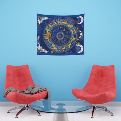 Tapestry Wall Hanging, Astrology Wall Tapestry Cool Wall Art, Wall Accents Blue