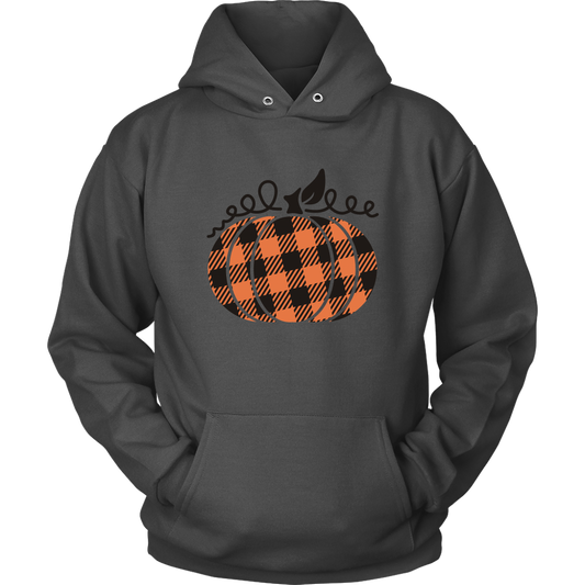 Fall Hoodie For Women, Bufalo Check Pumpkin, Fall Clothing, Winter Hoodie, Custom Hoodie