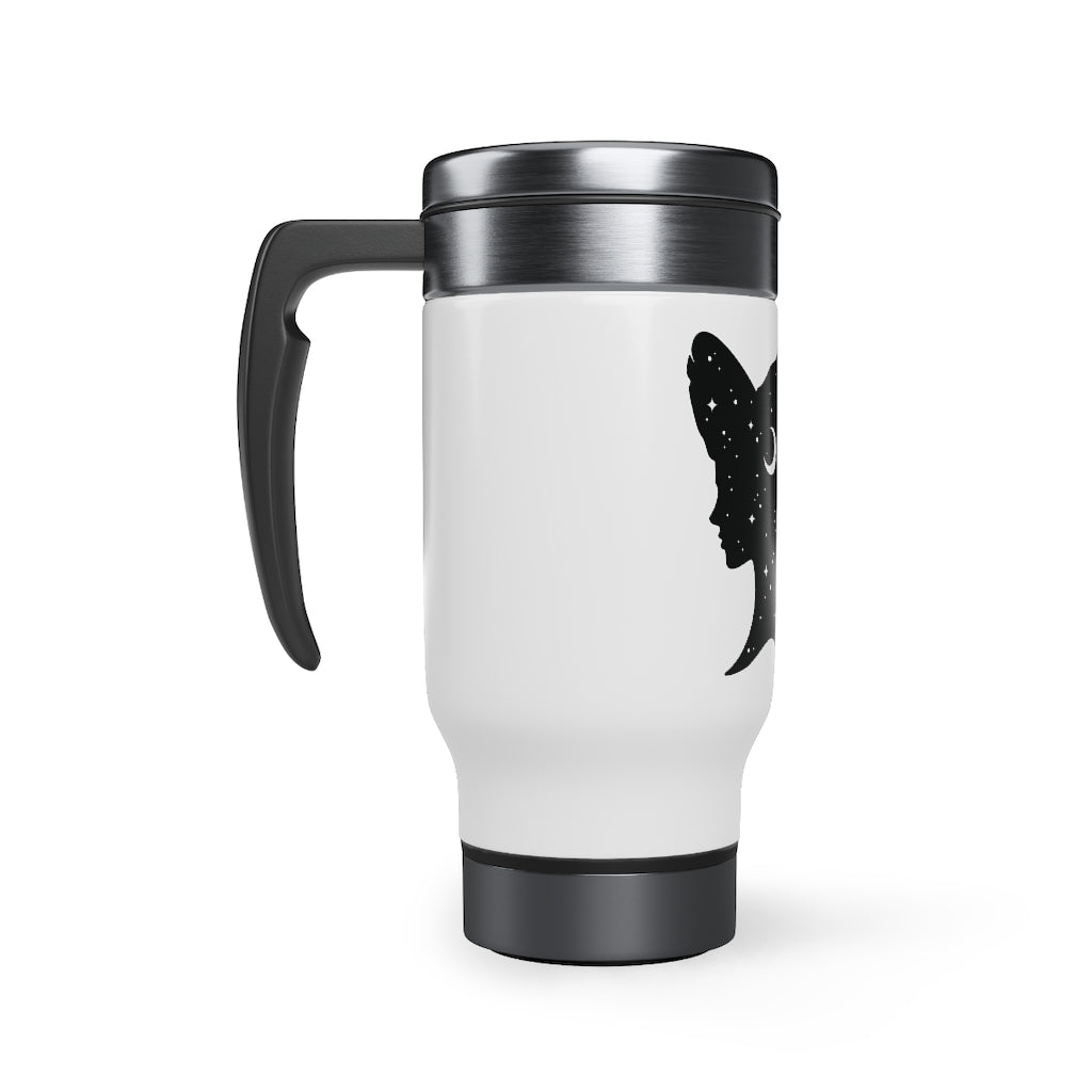 Funny Witch Travel Mug with Handle, Witchy Halloween Tumbler  Cup, Goth, Sublimation Stainless Steel Thermal Mug