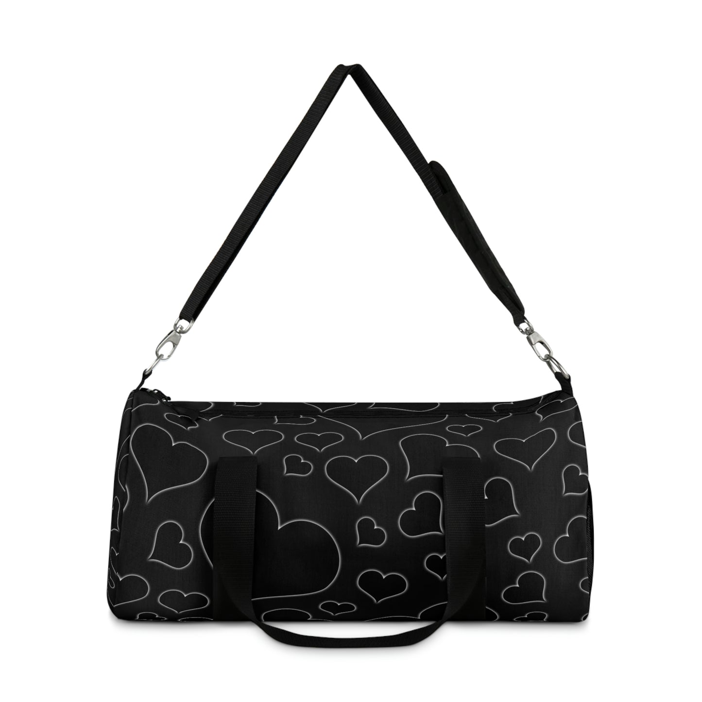 Black Hearts Duffle Bag, Goth Duffle Bag, Weekender Duffle Bag, Carry on
