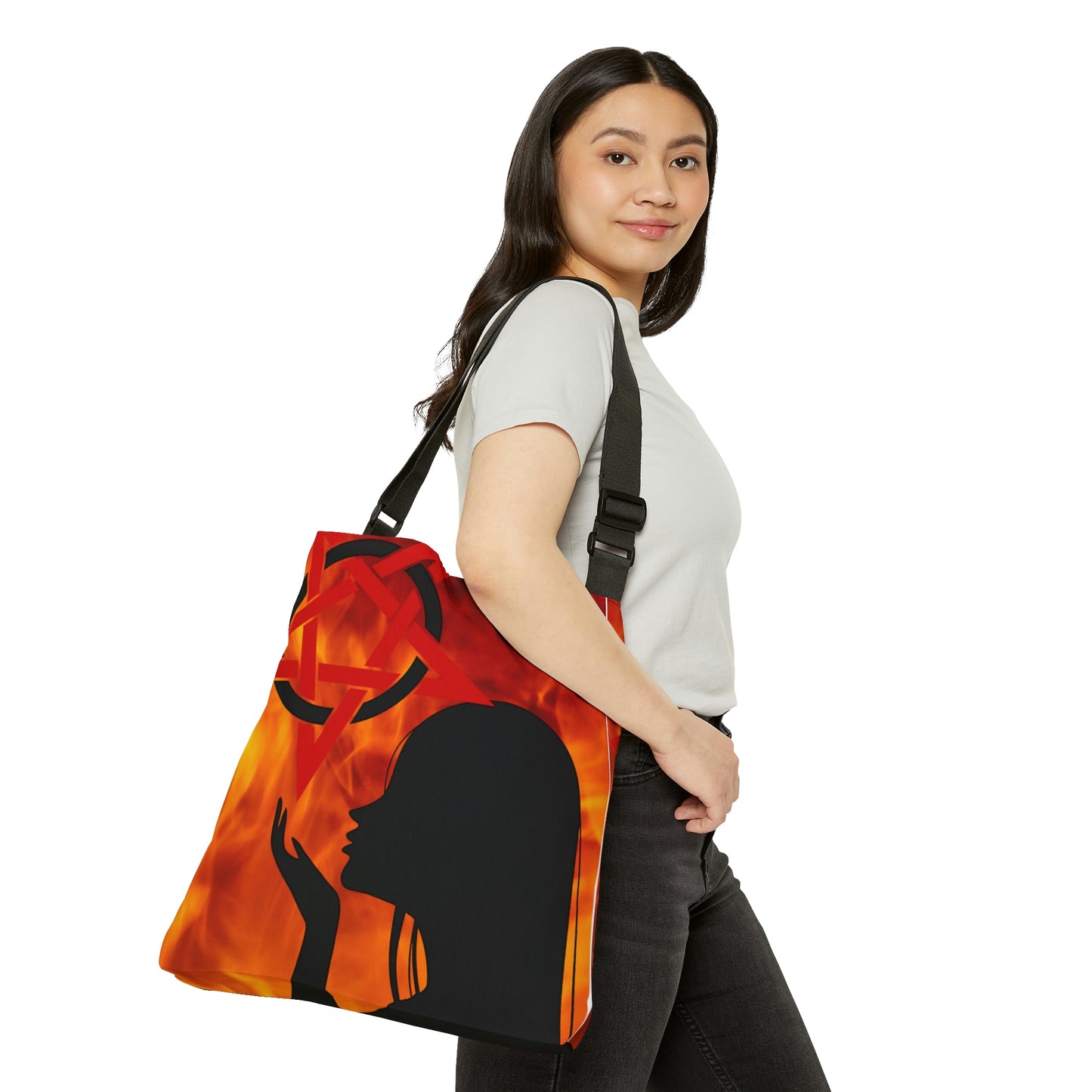 Witch Tote Bag, Shoulder Tote Bag for Women, Goth Girl Gift, Wiccan Witchy Gift, Witch Aesthetic, Canvas Weekender Bag