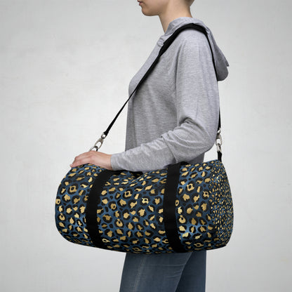 Leopard Print Duffle Bag, Weekender Duffle Bag, Carry-on Travel Overnight Canvas Duffel Bag