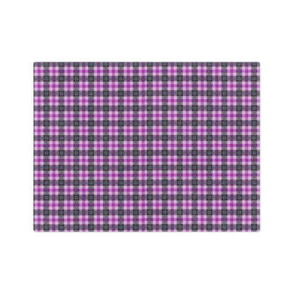 Purple Plaid Throw Blanket, Fleece Blanket, Minky Blanket Adult, Velveteen, Cute Plush Blanket