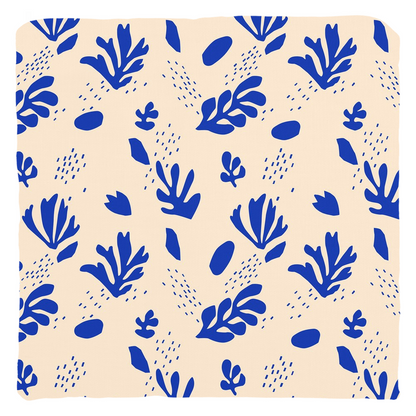 Floral Throw Pillows Matisse Art Throw Pillow Cover Cushion Blue and Creme