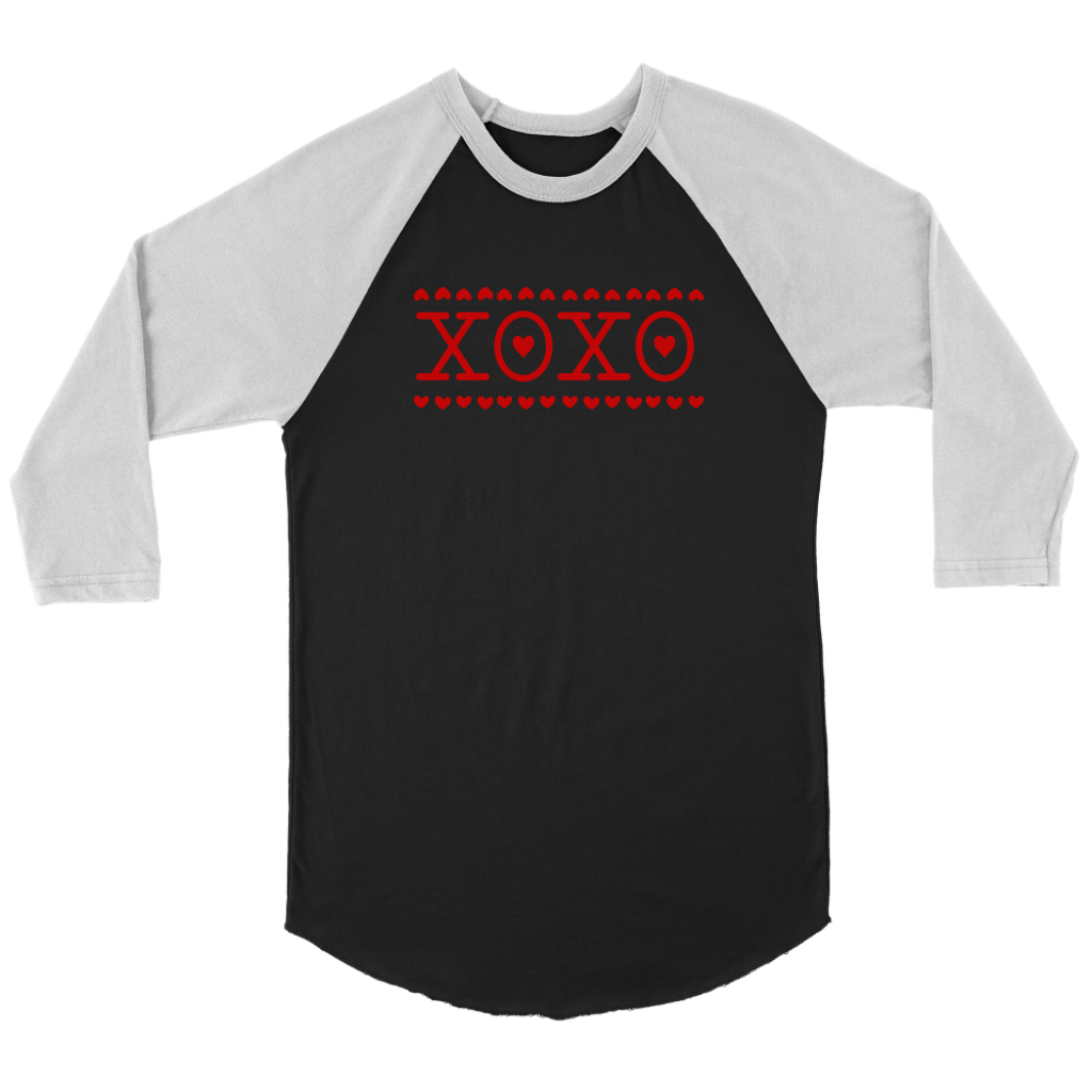 Raglan Valentine Shirt, Valentine Gift, Shirt for Women, Men, XOXO Shirt, Winter Shirt