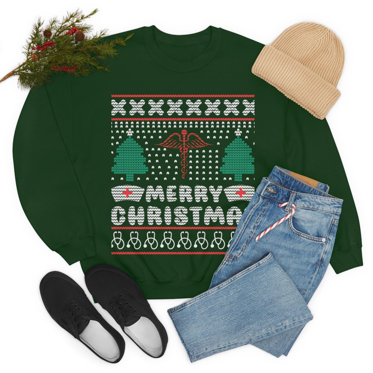 Nurse Ugly Christmas Sweatshirt, Nurse Crewneck Sweatshirt, Gift for Nurses, Cute Funny