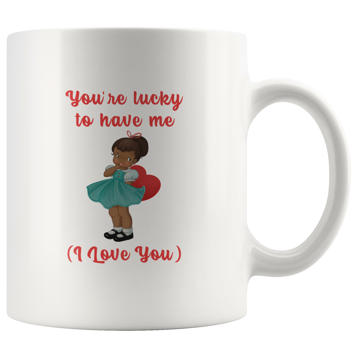 Valentine Gift for Husband Boyfriend Retro Valentine Black Girl Cute Love Mug For Him
